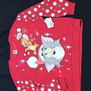 NWT Tom and Jerry Light Up holiday tee/ light-weight sweatshirt. Sz XX